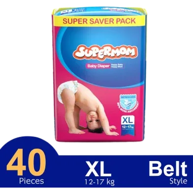 Supermom Belt System Baby Diaper (XL Size) (12-17kg) (40pcs) - Rokomari product